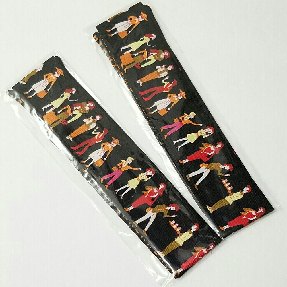 2pcs x Noir Black Classical Design Cotton Scarves - Picture 1 of 5